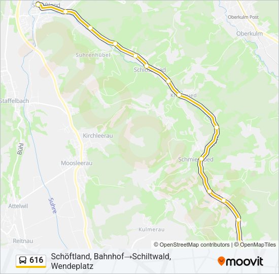 616 Bus Line Map