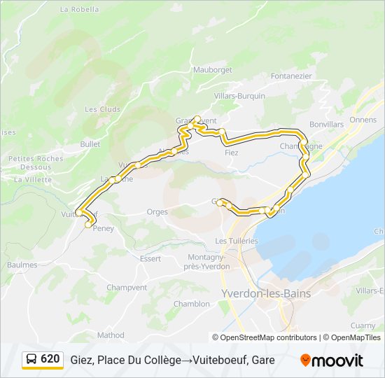 620 Bus Line Map