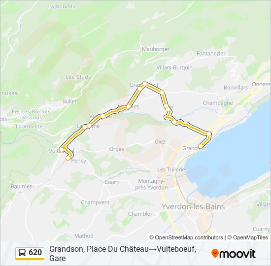 Plan de la ligne 620 de bus