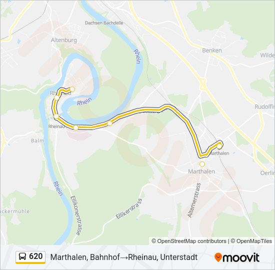 620 Bus Line Map