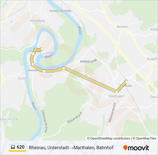 620 Bus Line Map