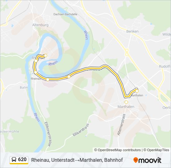 620 Bus Line Map