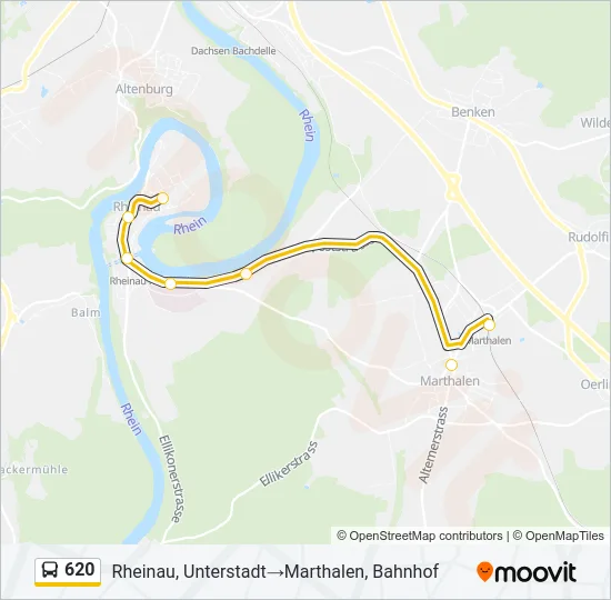 620 Bus Line Map