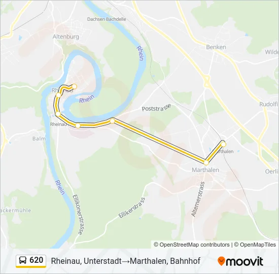 620 Bus Line Map