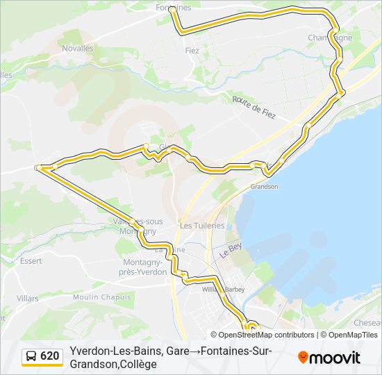 620 Bus Line Map