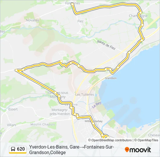 620 Bus Line Map