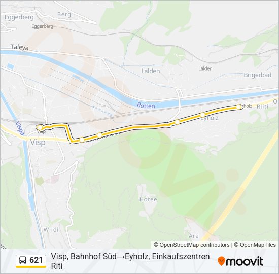621 Bus Line Map