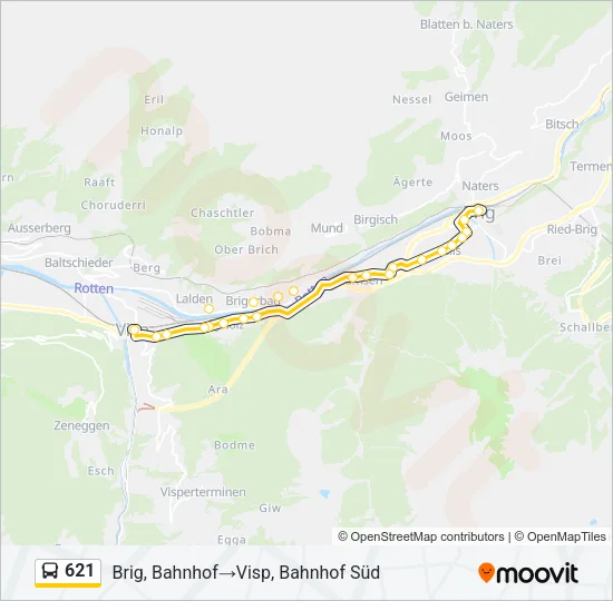 621 Bus Line Map