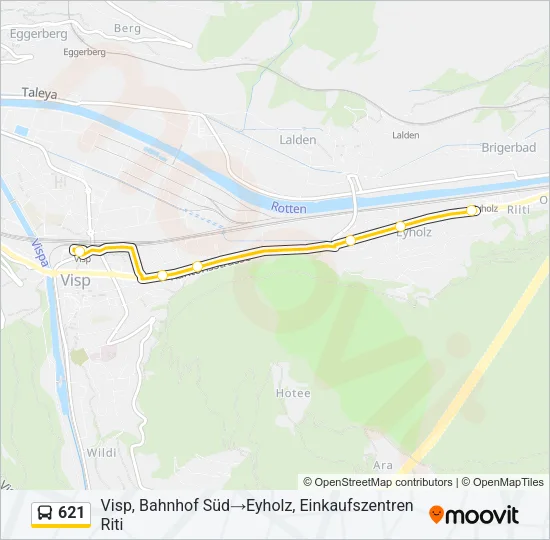 621 Bus Line Map