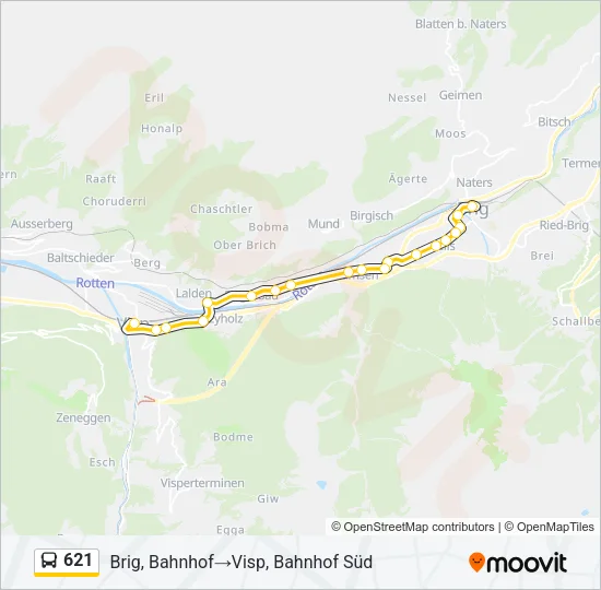 621 Bus Line Map
