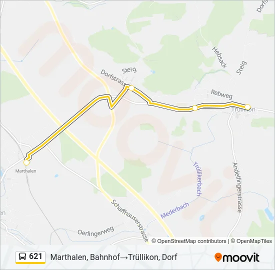 621 Bus Line Map