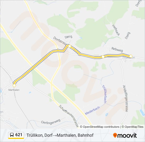 621 Bus Line Map