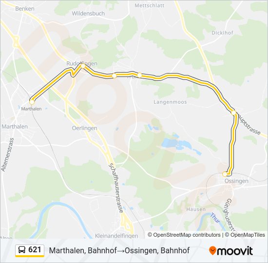 621 Bus Line Map