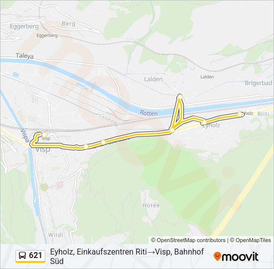 621 Bus Line Map