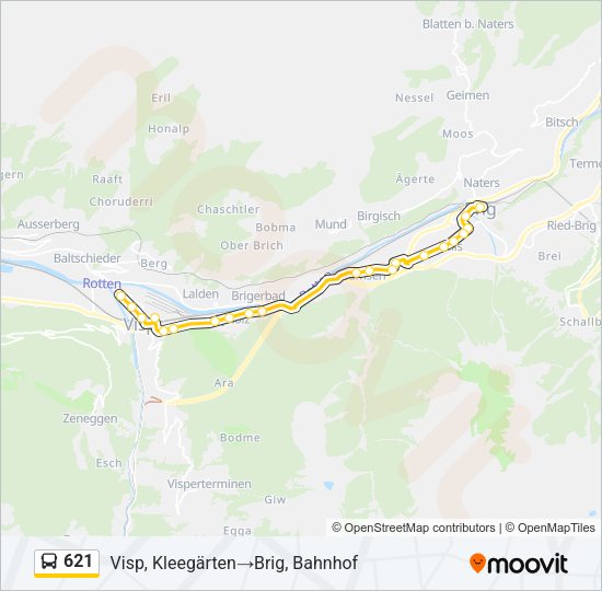 621 Bus Line Map