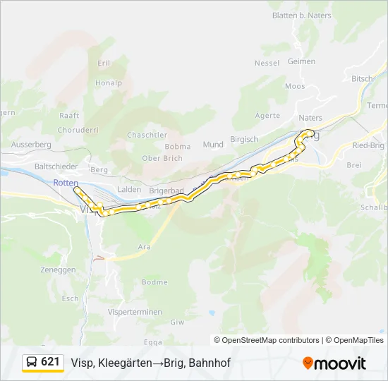 621 Bus Line Map