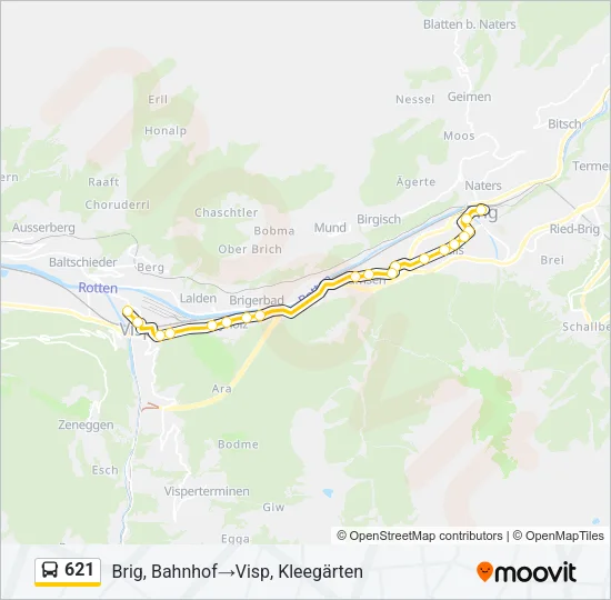 621 Bus Line Map