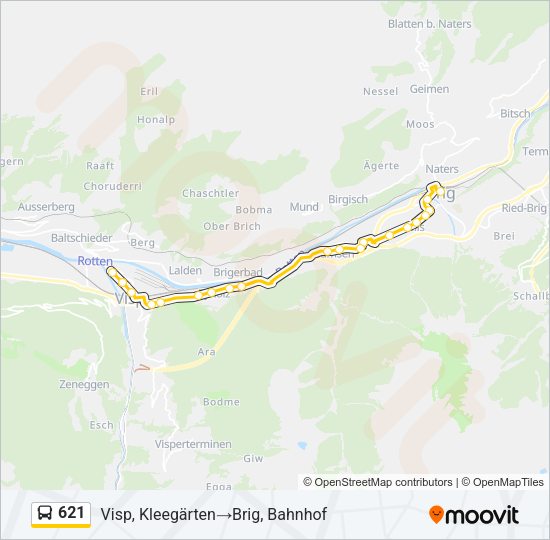 621 Bus Line Map