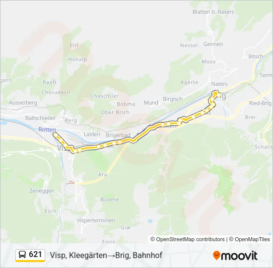 621 Bus Line Map
