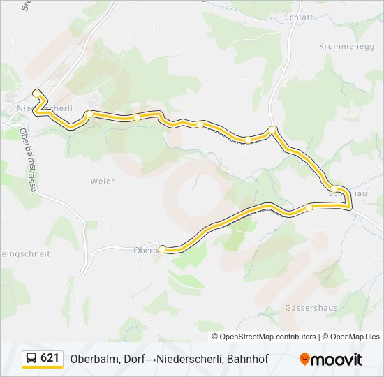 621 Bus Line Map