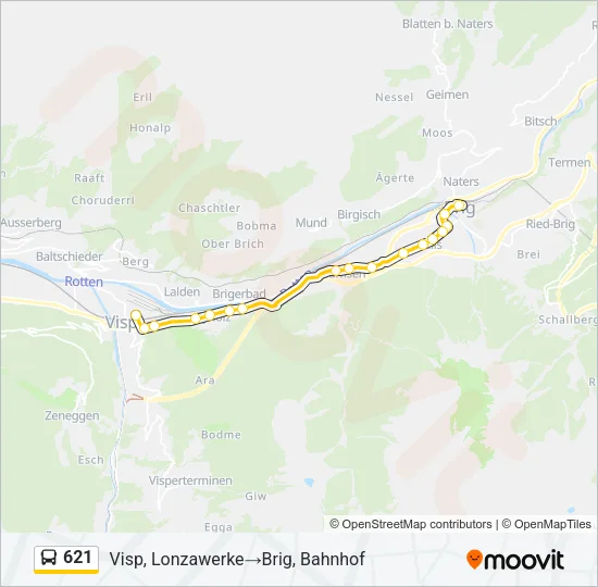 621 Bus Line Map