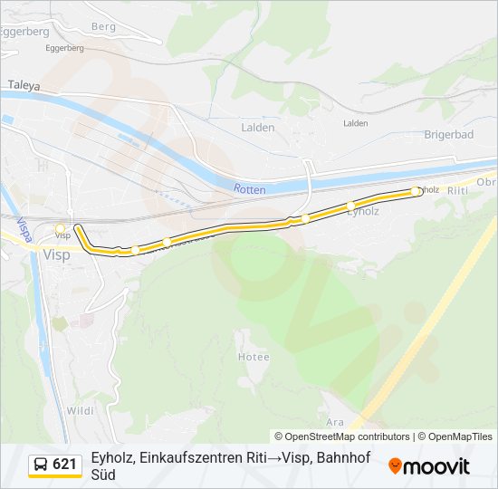621 Bus Line Map