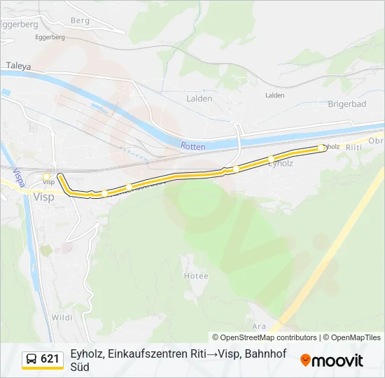 621 Bus Line Map