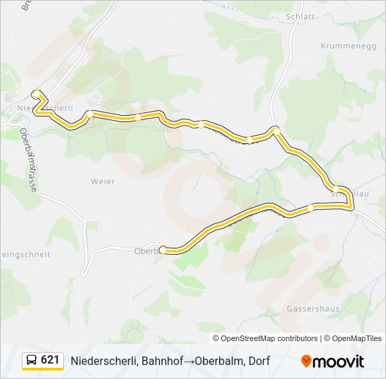 621 Bus Line Map