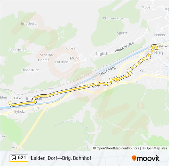 621 Bus Line Map