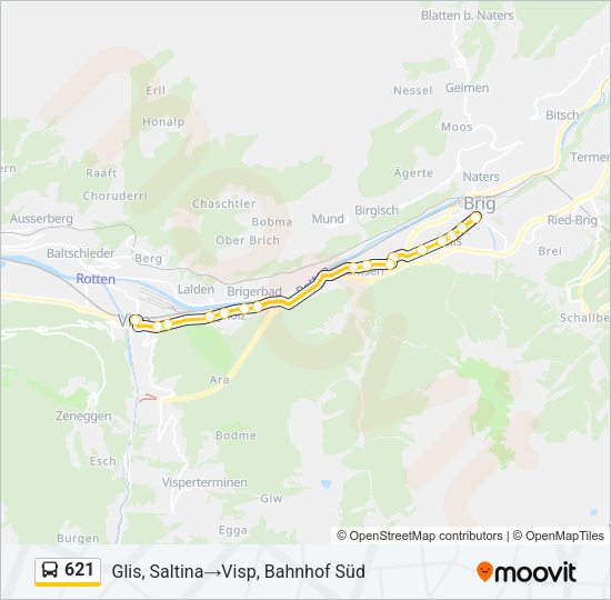 621 Bus Line Map