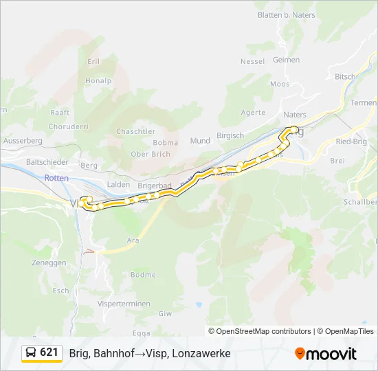 621 Bus Line Map