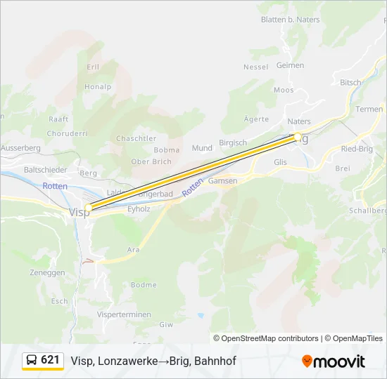 621 Bus Line Map