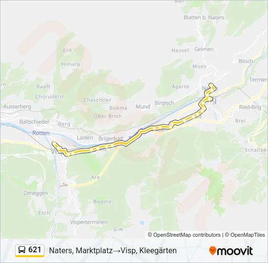 621 Bus Line Map