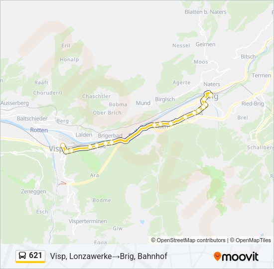 621 Bus Line Map