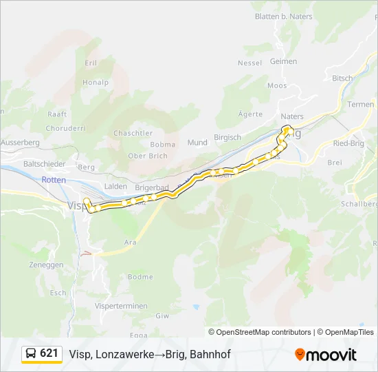 621 Bus Line Map