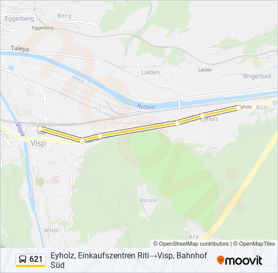 621 bus Line Map