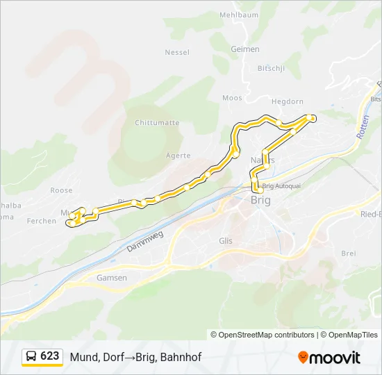 623 Bus Line Map