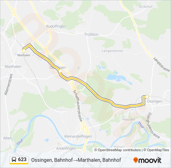 623 Bus Line Map