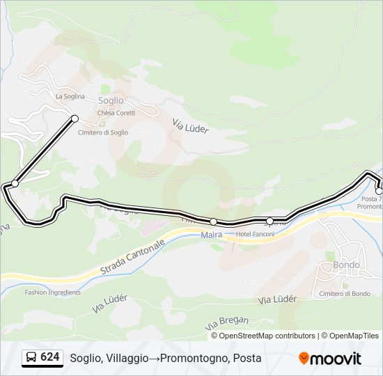 624 Bus Line Map