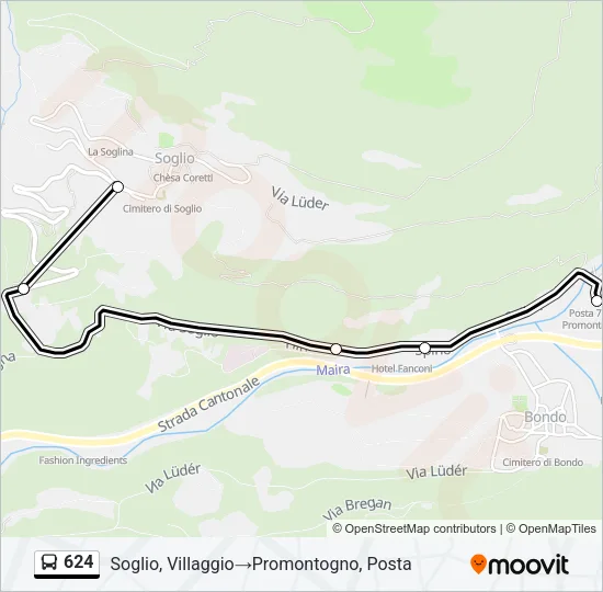 624 Bus Line Map