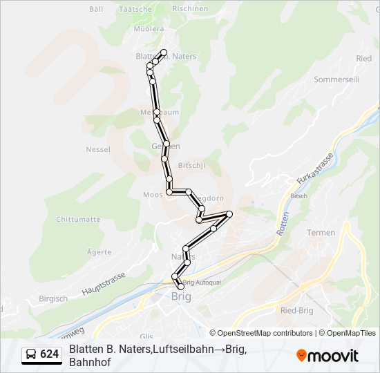 624 bus Line Map