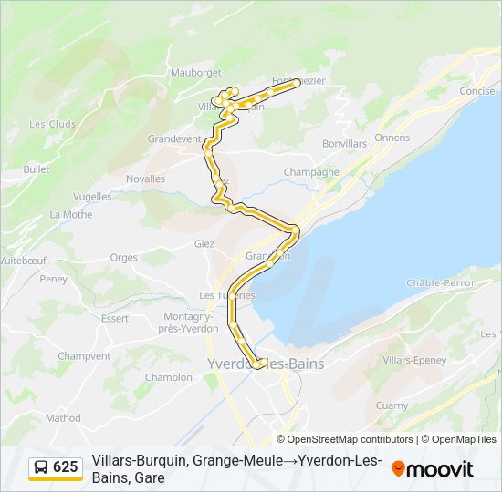 625 Bus Line Map