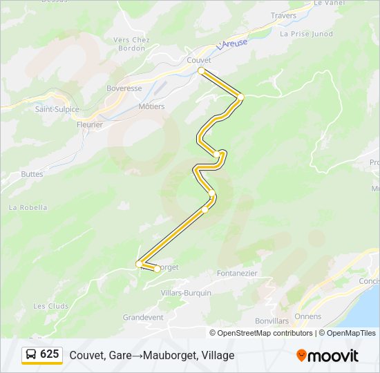 625 Bus Line Map