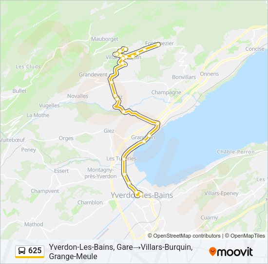 625 Bus Line Map
