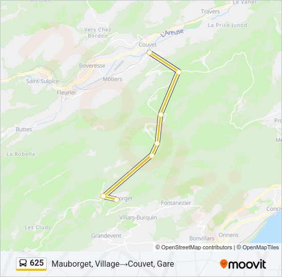 625 Bus Line Map