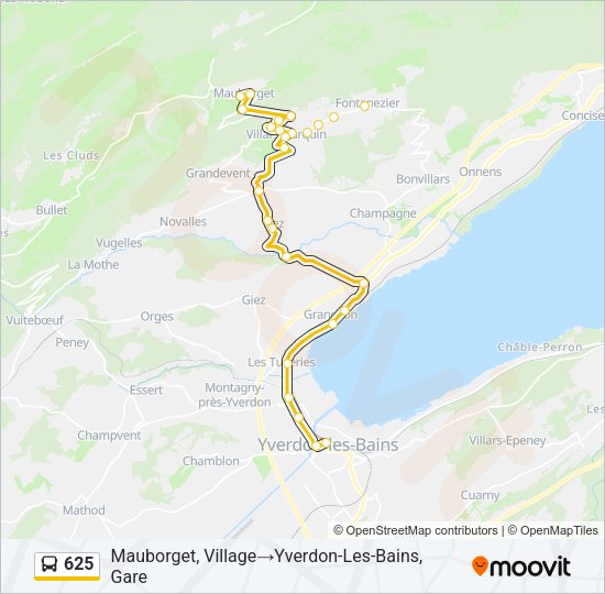 625 Bus Line Map