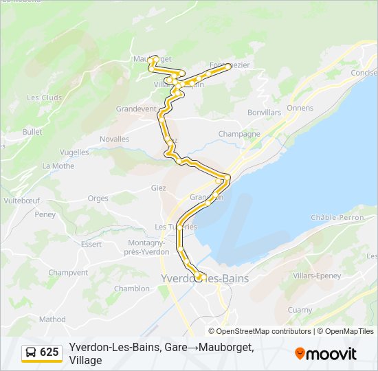 625 Bus Line Map