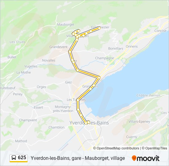 625 bus Line Map