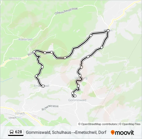 628 Bus Line Map
