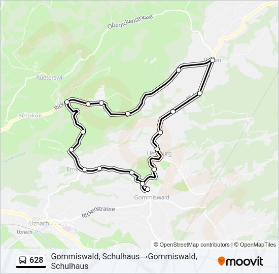628 Bus Line Map